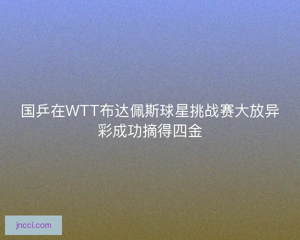 国乒在WTT布达佩斯球星挑战赛大放异彩成功摘得四金